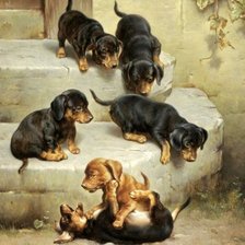 Схема вышивки «молодые таксы»