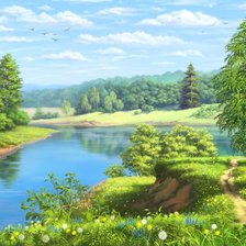 Схема вышивки «Пейзаж Лето»