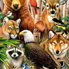 Схема вышивки «Лесные жители»