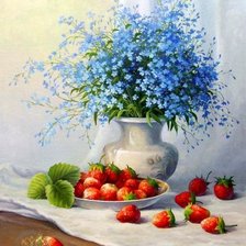 Схема вышивки «Незабудки»