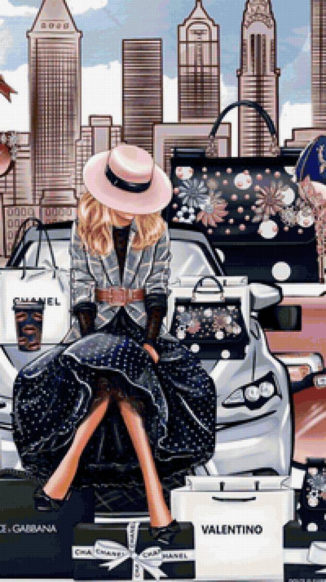 дама с чемоданами - дама - предпросмотр