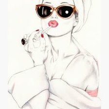 Схема вышивки «audrey pintanse els llavis»