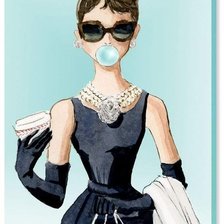 Схема вышивки «audrey tiffanis con xiclet azul»