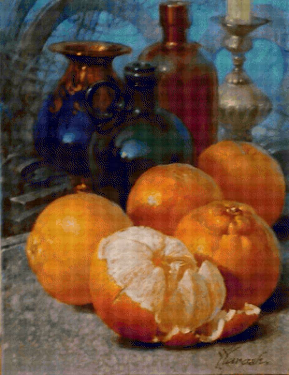 ЮРИЙ ЯРОШ. МАНДАРИНЫ - натюрморт, фрукты - предпросмотр