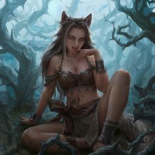 Схема вышивки «Женщина-кошка»