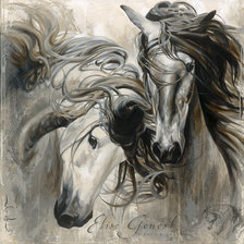 Схема вышивки «Cavalos.»