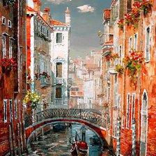 Схема вышивки «Венеция. Холст. Масло»