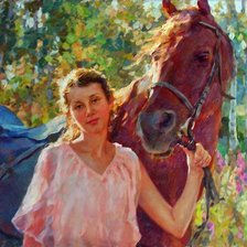 Схема вышивки «Девушка»