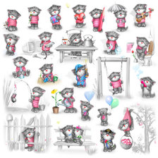 Схема вышивки «котята»