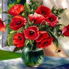 Схема вышивки «Маки»