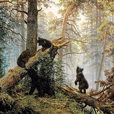 Схема вышивки «Мишки в сосновом бору»