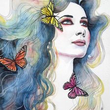 Схема вышивки «Девушка»