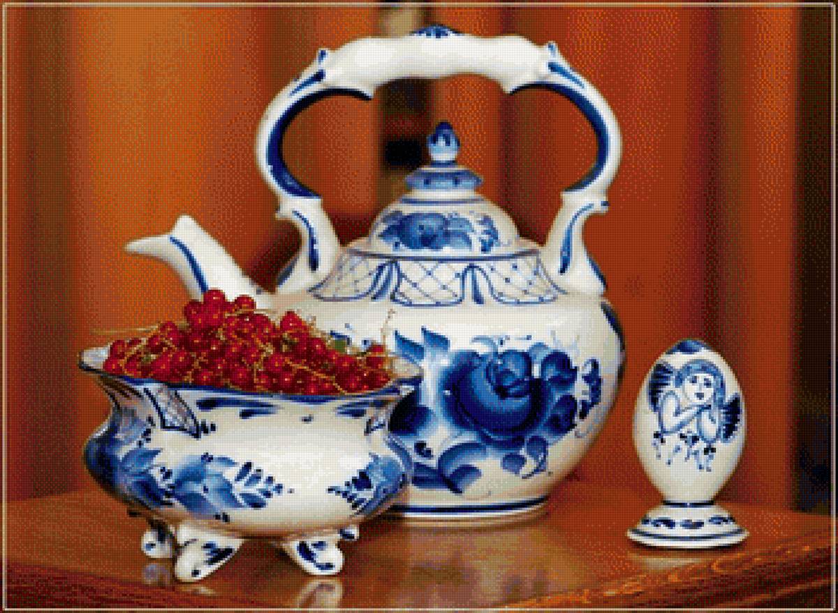 Гжель - натюрморт, гжель - предпросмотр