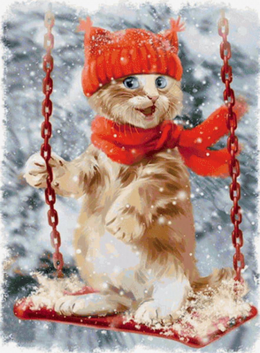 Зимний кот - предпросмотр