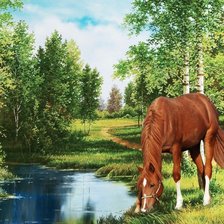 Схема вышивки «На водопое»