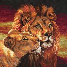Схема вышивки «Львы»