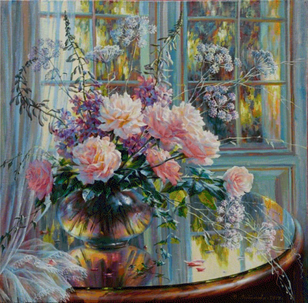 floral - jarron, flores - предпросмотр