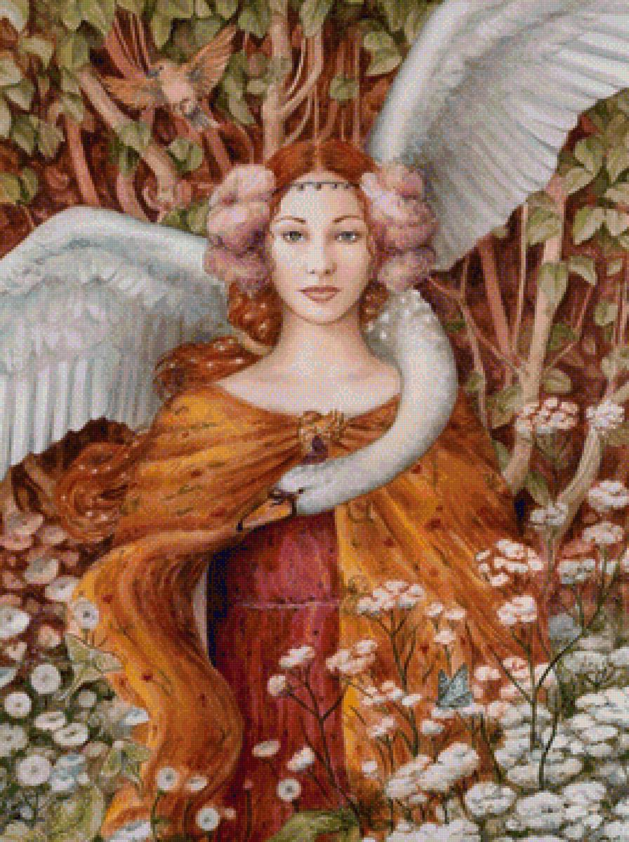 Девушка и лебедь - портрет, девушка, лебедь, грация, животное, птица - предпросмотр