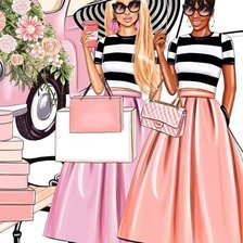 Схема вышивки «2 дамы»