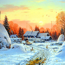 Схема вышивки «зимний вечер»