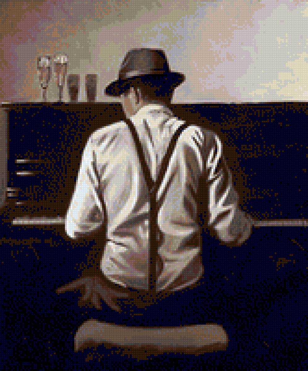 парень за роялем - картина - предпросмотр