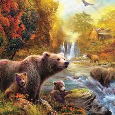 Схема вышивки «Медведи»