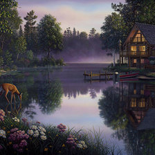 домик на озере