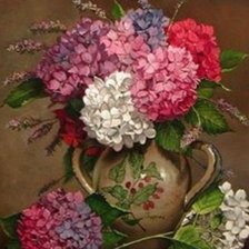 Схема вышивки «jarrón y hortencias»