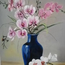 Схема вышивки «Orquídea y jarrón»