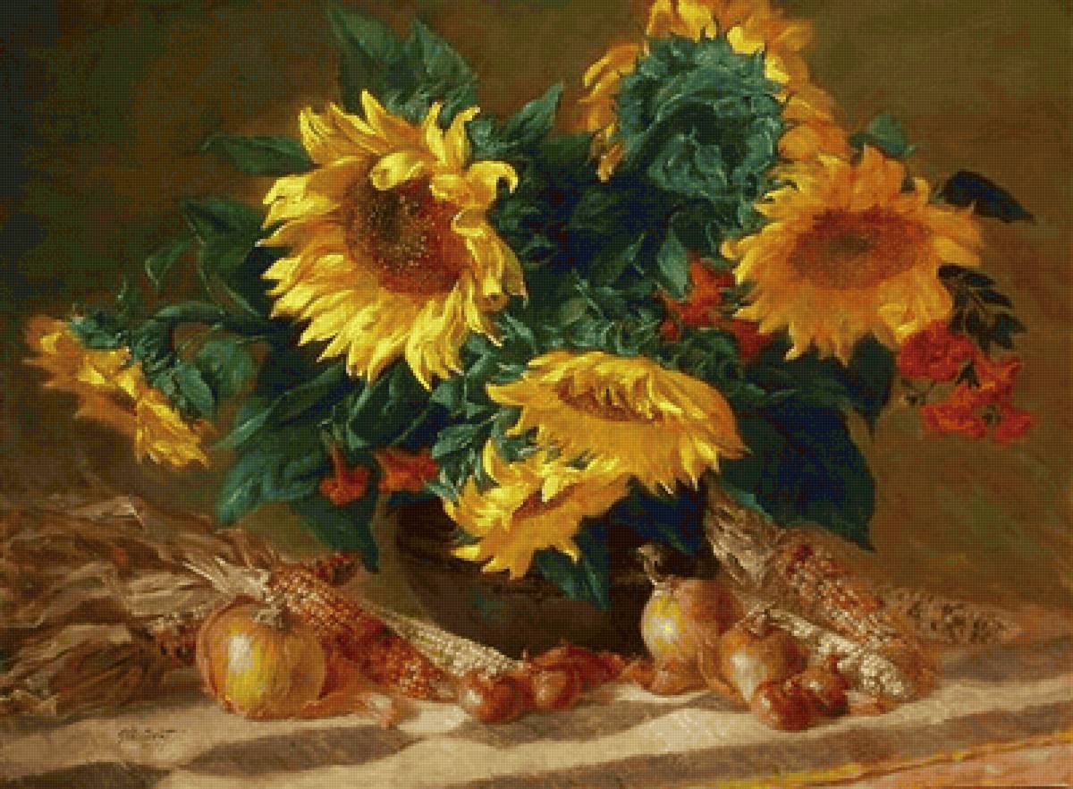 Boque de  girassóis. - flores. - предпросмотр