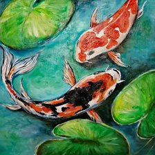 Схема вышивки «Рыбки кои»