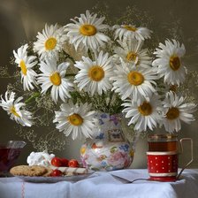 Схема вышивки «Mesa decorada para o chá.»