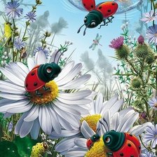 Схема вышивки «божьи коровки»