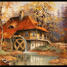 Схема вышивки «Водяная мельница»