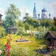 Схема вышивки «дворик»