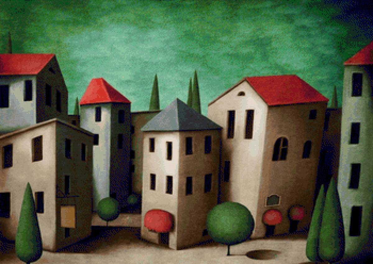 Сказочный город - рисунок, творчество, искусство, город - предпросмотр