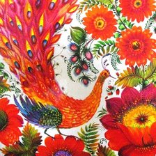 Схема вышивки «павлин»