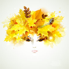 Схема вышивки «Девушка - осень»