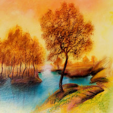 Схема вышивки «Осенний пейзаж»