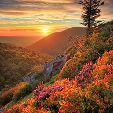 Схема вышивки «Закат в горах»