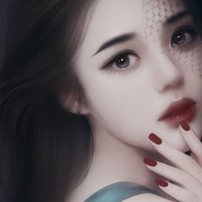 Схема вышивки «Красавица с вуалью»