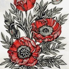 Схема вышивки «маки»