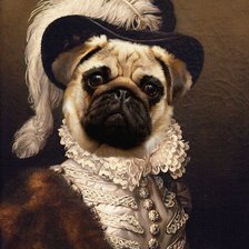 Схема вышивки «Мопс»