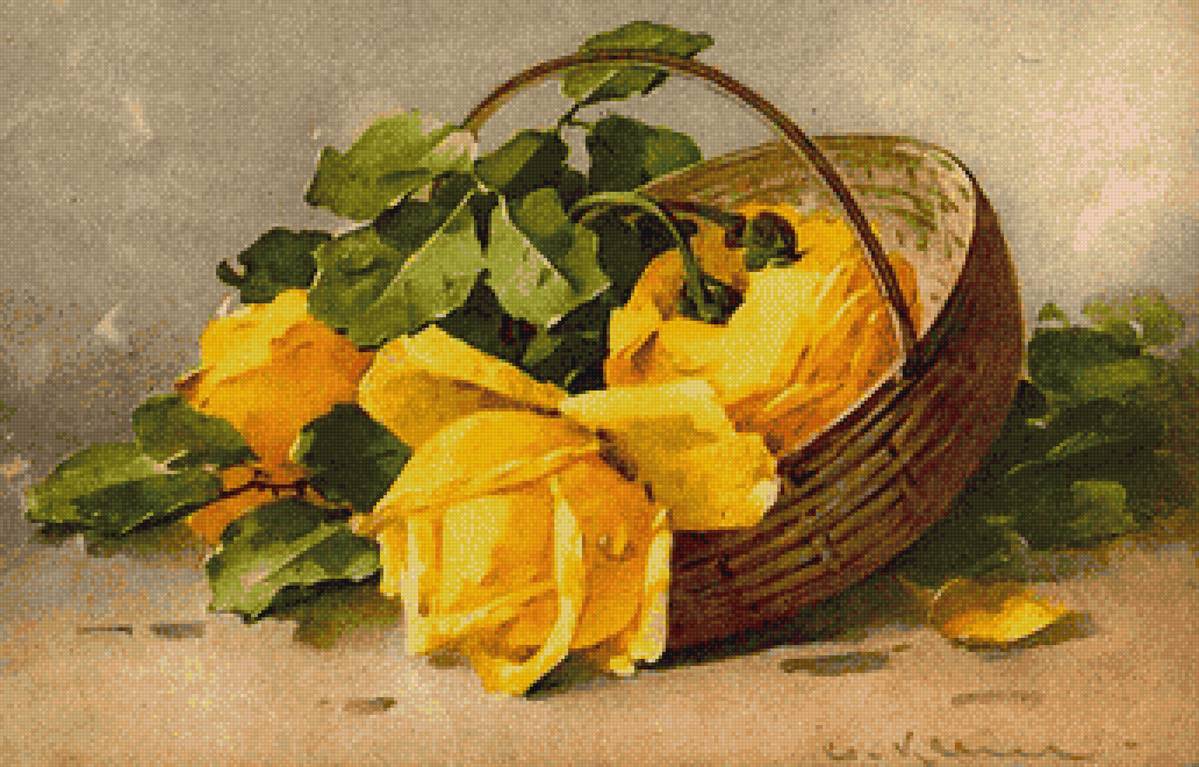 букет роз - букет, корзина, розы, натюрморт - предпросмотр