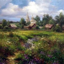 Схема вышивки «летний пейзаж»