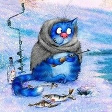 Схема вышивки «Синий кот»