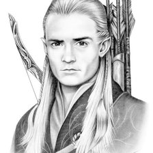 Схема вышивки «Леголас ч/б»