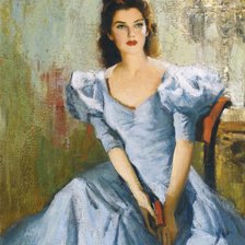 Схема вышивки «девушка в голубом»