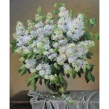 Схема вышивки «Белая сирень»