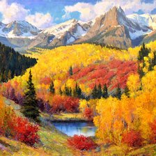 Схема вышивки «Paisagem de outono.»